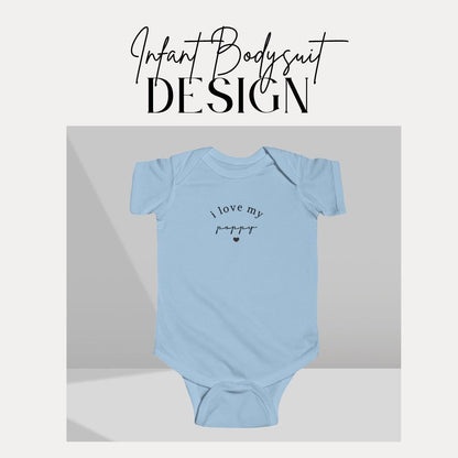 I Love My Poppy Infant Fine Jersey Bodysuit Sweet Gift for Baby from Pop Baby Shower Outfit Newborn Clothing for Baby Everyday Baby Bodysuit