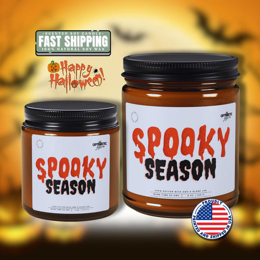 Spooky Season Scented Soy Candle Halloween Decor Cozy Vibes Gift for Friends Halloween-Inspired Scented Candle Gift