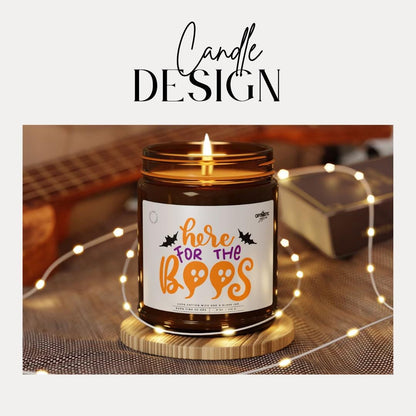 Here for the Boos Halloween Scented Soy Candle Spooky Ghost Candle Fall Decor Cute Gift for Her Trick or Treat Vibes Gift for Halloween