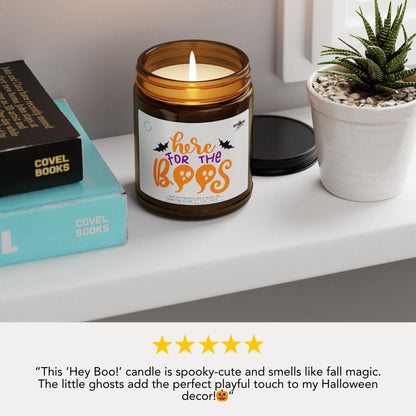 Here for the Boos Halloween Scented Soy Candle Spooky Ghost Candle Fall Decor Cute Gift for Her Trick or Treat Vibes Gift for Halloween