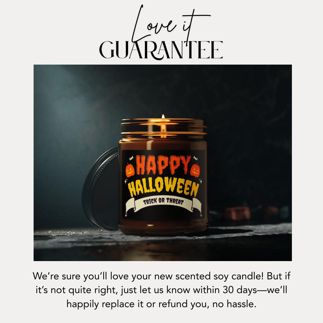 Happy Halloween Scented Soy Candle Spooky Fall Pumpkin Candle Handmade Autumn Home Décor Seasonal Fall Vibes & Gift Giving Halloween Gift