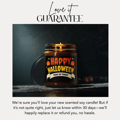 Happy Halloween Scented Soy Candle Spooky Fall Pumpkin Candle Handmade Autumn Home Décor Seasonal Fall Vibes & Gift Giving Halloween Gift