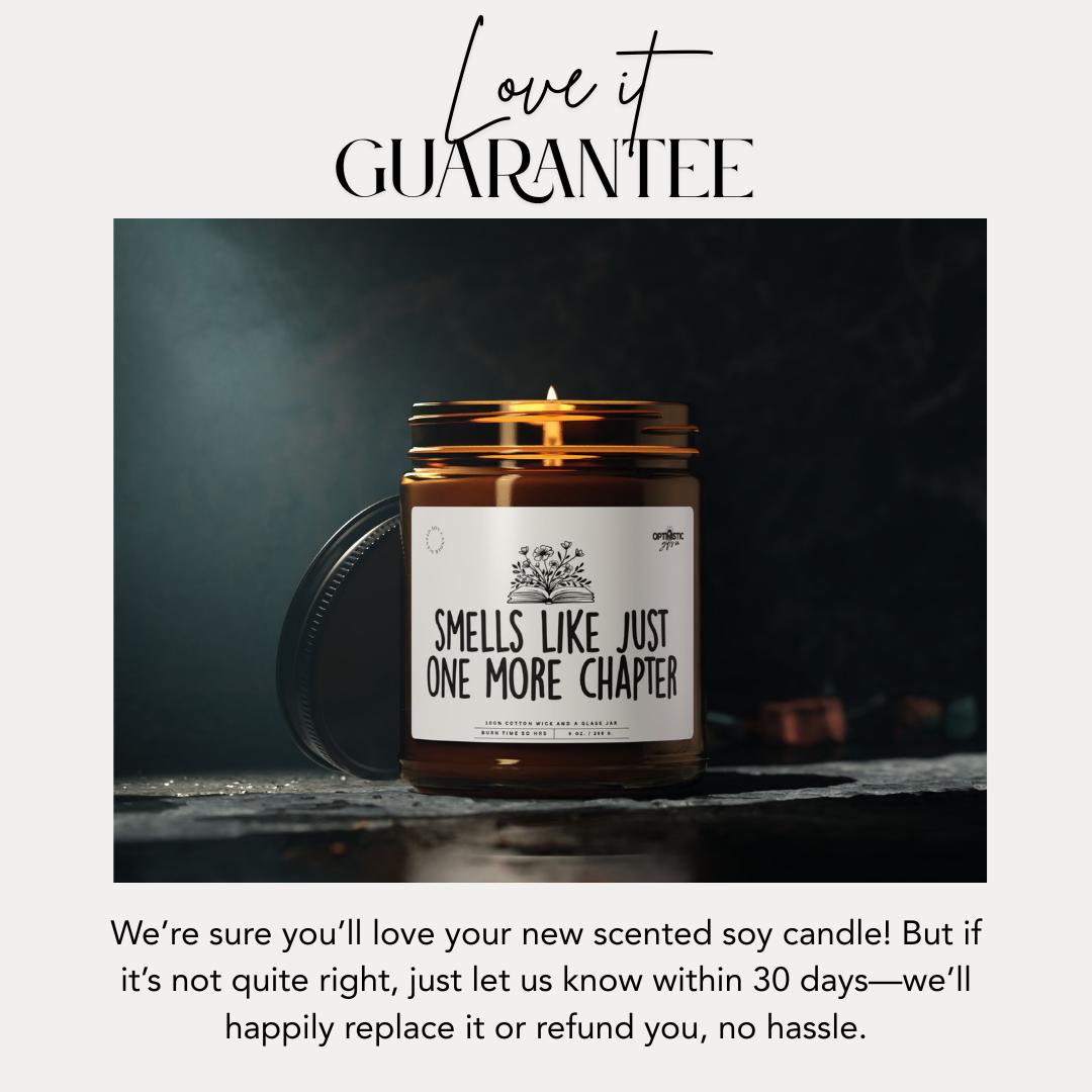 Just One More Chapter Scented Soy Candle, Book Lover Gift