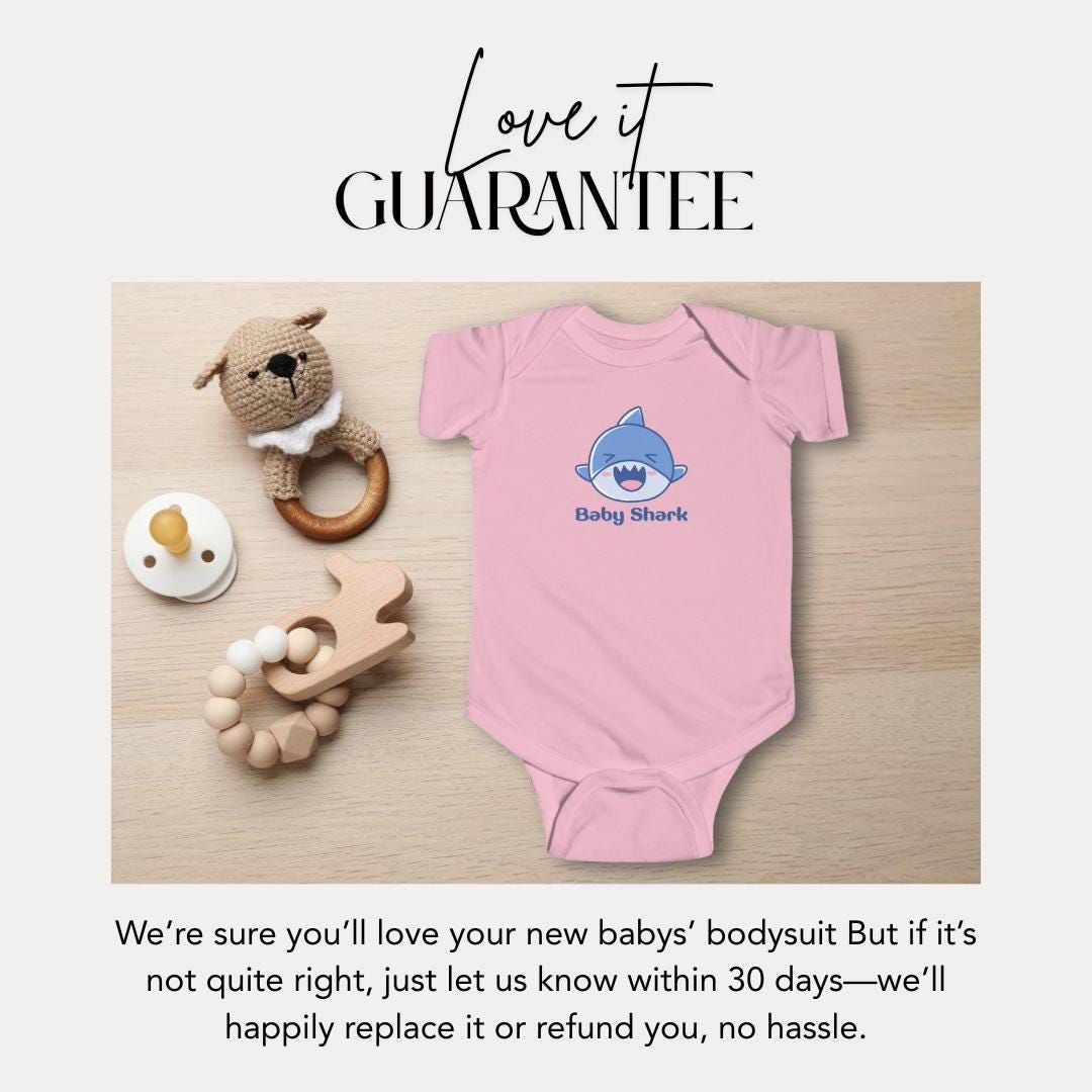 Baby Shark Infant Fine Jersey Bodysuit Shark Baby Clothes Cute Baby Clothes Baby Shower Gift Newborn Outfit Fun Shark Apparel Toddler Onesie