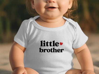 Adorable Little Brother Infant Fine Jersey Bodysuit Perfect Newborn Brother & Baby Shower Outfit Baby Announcement Cute Outfit Newborn Boy