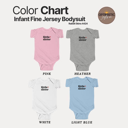 Adorable Little Sister Infant Fine Jersey Bodysuit Perfect Newborn Gift & Baby Shower Outfit Baby Announcement Outfit Newborn Girl Onesie