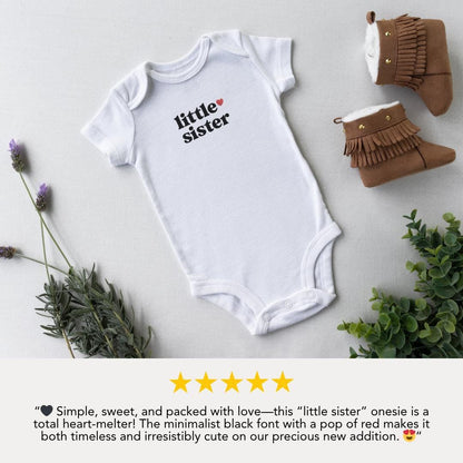 Adorable Little Sister Infant Fine Jersey Bodysuit Perfect Newborn Gift & Baby Shower Outfit Baby Announcement Outfit Newborn Girl Onesie