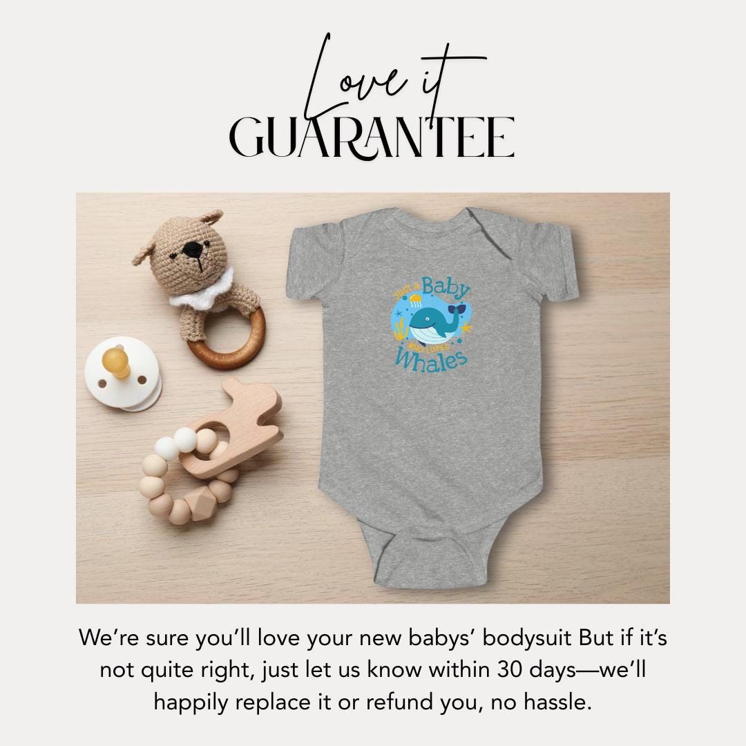 Just a Baby Who Loves Whales Cute Infant Fine Jerser Bodysuit Newborn Baby Shower Gift Idea Toddler Apparel for New Parents Animal Theme