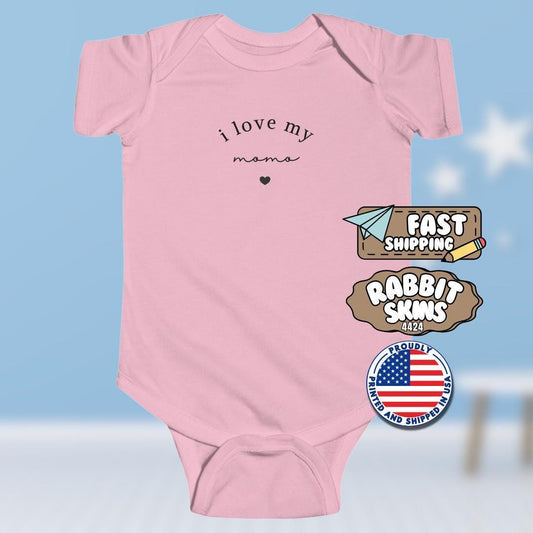 I Love My Momo Infant Fine Jersey Bodysuit Sweet Infant Onesie for Baby Girl or Boy Momo Gift Idea Momo Present Grandbaby Momo Baby Outfit