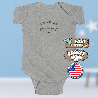 I Love My Grammy Infant Fine Jersey Bodysuit Gift for Newborns Grammy Baby Gift Idea Cute Baby Shower Present Gift for Grammy's Little Love
