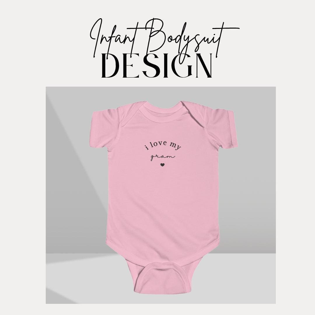 I Love My Gram Infant Fine Jersey Bodysuit Cute Gift for Newborns Gram Baby Gift Idea Cute Baby Shower Present Gift for Gram's Little Love
