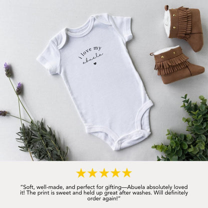I Love My Abuela Infant Fine Jersey Bodysuit Gift for Newborns Abuela Baby Gift Idea Cute Baby Shower Present Gift for Abuela's Little Love