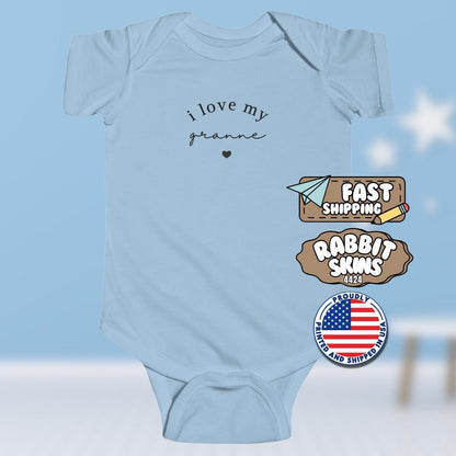 I Love My Granne Infant Fine Jersey Bodysuit Sweet Infant Onesie for Baby Girl or Boy Granne Gift Idea Granne Onesie Present Grandbaby Gift