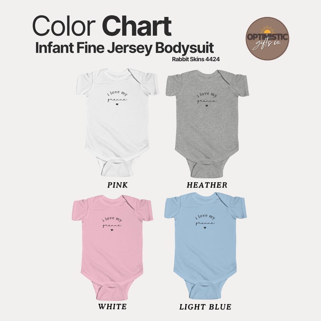 I Love My Granne Infant Fine Jersey Bodysuit Sweet Infant Onesie for Baby Girl or Boy Granne Gift Idea Granne Onesie Present Grandbaby Gift
