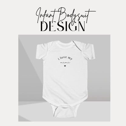 I Love My Mimi Infant Fine Jersey Bodysuit Sweet Infant Onesie for Baby Girl or Boy Mimi Gift Idea Mimi Onesie Present for First Grandbaby