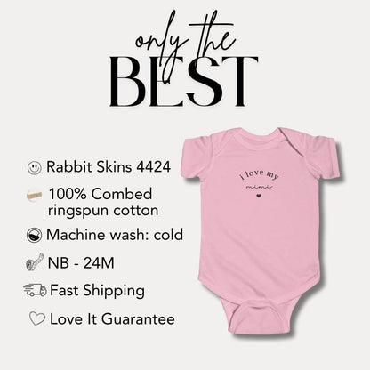 I Love My Mimi Infant Fine Jersey Bodysuit Sweet Infant Onesie for Baby Girl or Boy Mimi Gift Idea Mimi Onesie Present for First Grandbaby