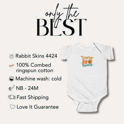 Cute Dinosaur Themed Infant Fine Jersey Bodysuit Little Bro-saurus Infant Gift Baby Shower Newborn Outfit Toddler Fashion Dino Baby Clothes
