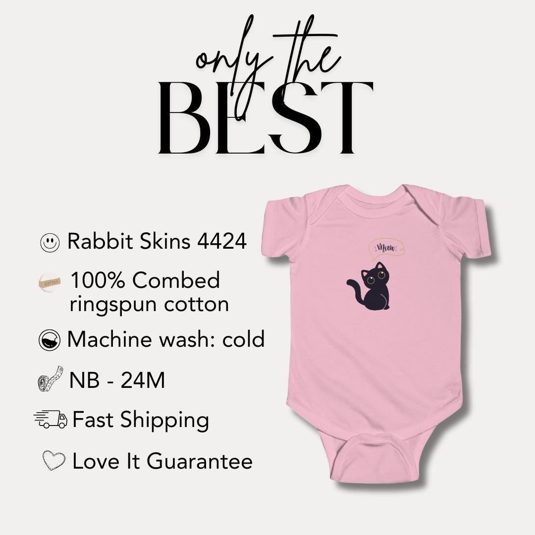 Cute Cat Infant Fine Jersey Bodysuit Perfect Baby Gift Halloween Outfit Adorable Cat Lover Baby Shower Present Fun Playwear Adorable Onesie