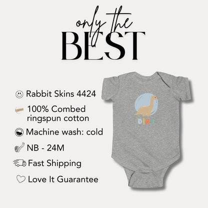 Dino Infant Fine Jersey Bodysuit Cute Infant Outfit for Baby Showers Birthdays Dino Lovers Unisex Newborn Outfit Adorable Dino Romper
