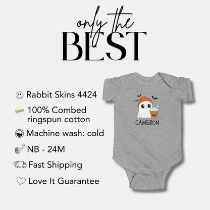 Personalized Halloween Ghost Baby Bodysuit Cute Infant Costume Toddler Halloween Outfit Spooky Baby Gift Fall Celebration Wear Baby Gift