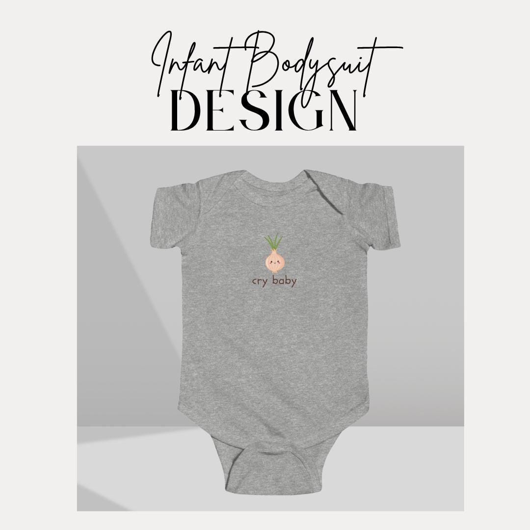 Cute Cry Baby Infant Fine Jersey Bodysuit Infant Outfit Baby Shower Gift Newborn Funny Baby Onesie Toddler Apparel Gift for New Parents