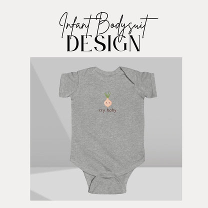 Cute Cry Baby Infant Fine Jersey Bodysuit Infant Outfit Baby Shower Gift Newborn Funny Baby Onesie Toddler Apparel Gift for New Parents
