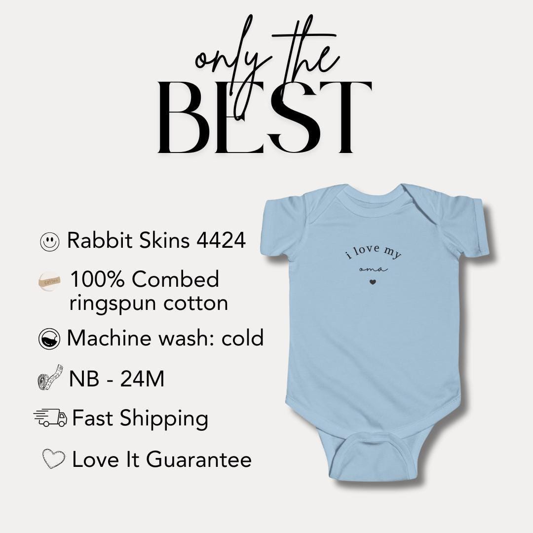 I Love My Oma Infant Fine Jersey Bodysuit Sweet Infant Onesie for Baby Girl or Boy Oma Gift Idea Oma Present Grandbaby Gift Oma Baby Outfit