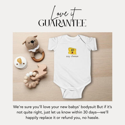 Say Cheese Infant Fine Jersey Bodysuit Cute Baby Onesie Funny Baby Outfit Newborn Gift Baby Shower Gift Photography Props for Infant Onesie