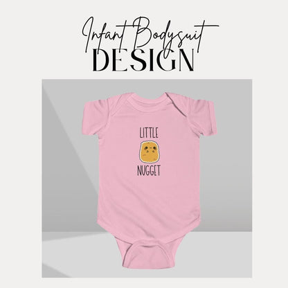 Funny Infant Fine Jersey Bodysuit with 'Little Nugget' Design Infant Gift Cute Baby Shower Outfit Newborn Clothes Baby Birthday Celebration