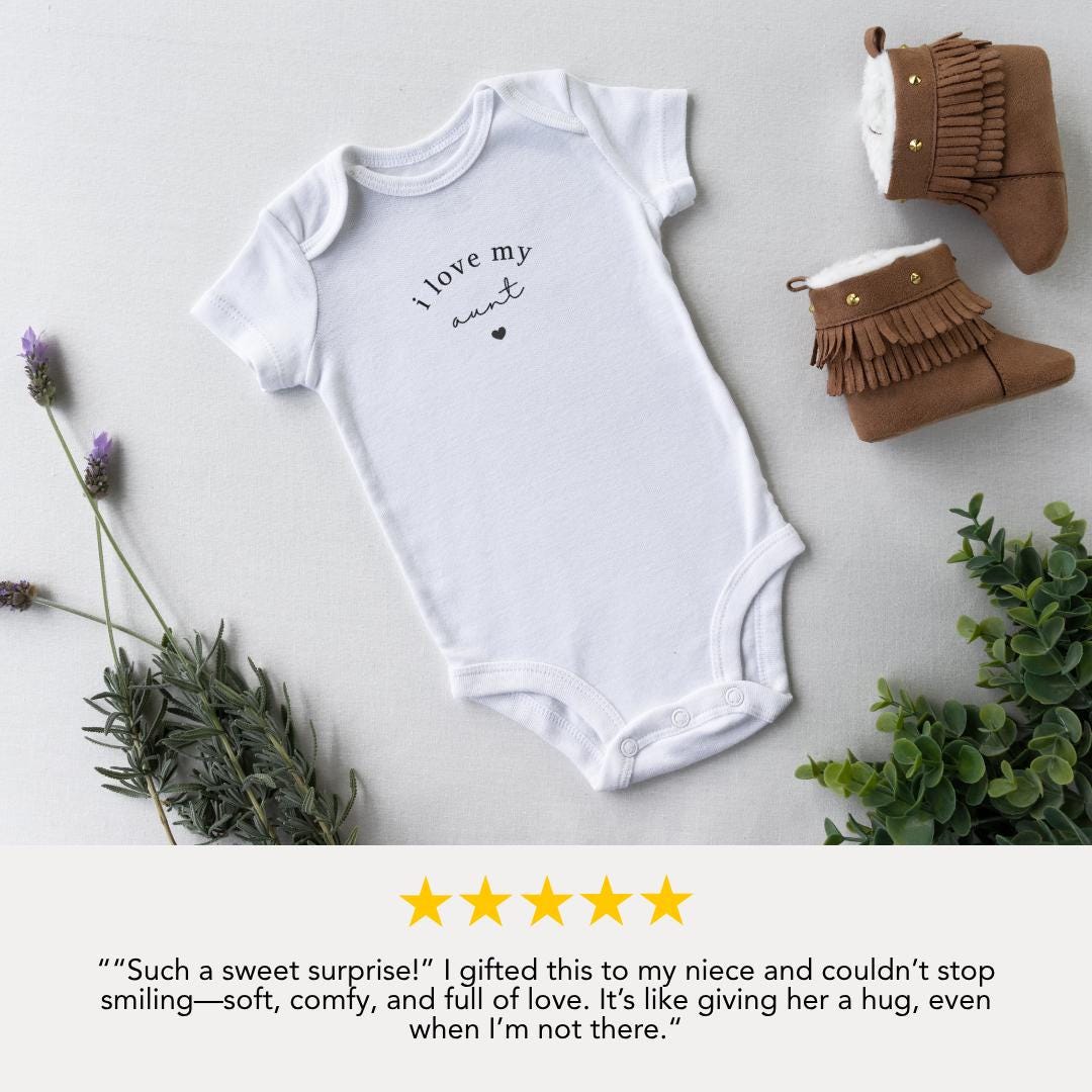 I Love My Aunt Infant Fine Jersey Bodysuit Auntie Gift for Newborn Aunt Baby Shower Gift New Baby Gift from Aunt Cute Baby Clothing Idea