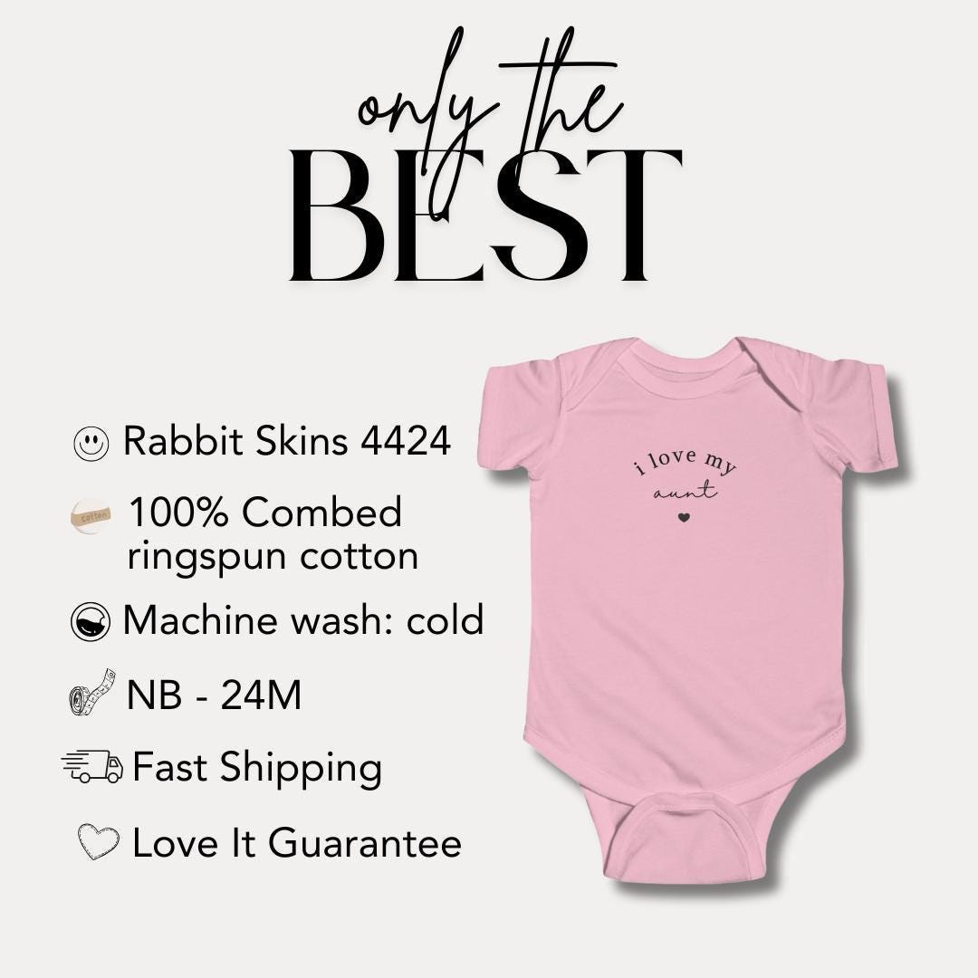 I Love My Aunt Infant Fine Jersey Bodysuit Auntie Gift for Newborn Aunt Baby Shower Gift New Baby Gift from Aunt Cute Baby Clothing Idea