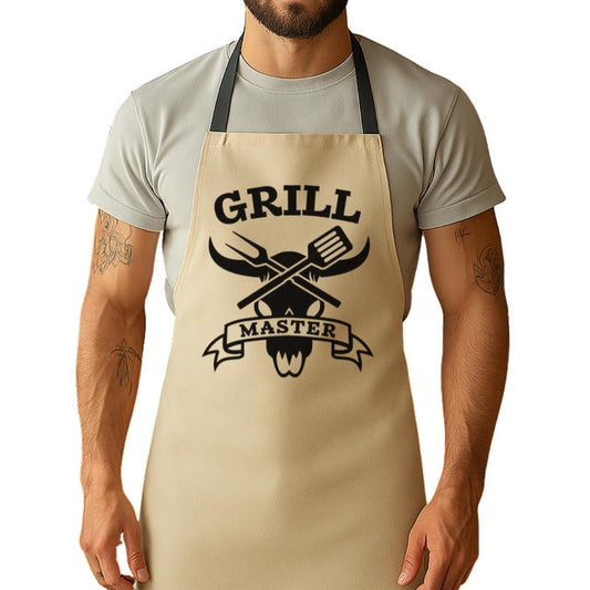Grill Master Apron BBQ Gift for Men Apron Gift for Dad Husband Boyfriend Fathers Day Gift for Him Birthday Cookout Chef Grill Gift for Him