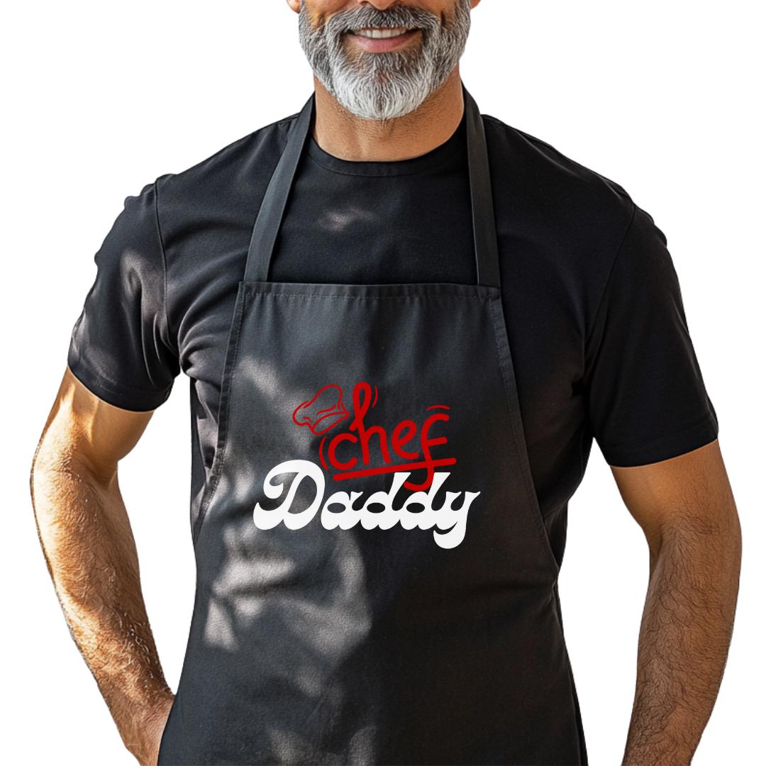 Chef Daddy Apron  Funny Dad Gift, BBQ Apron for Him Husband Grill Master Apron Father's Day Gift  Adjustable Straps Gift for Daddy