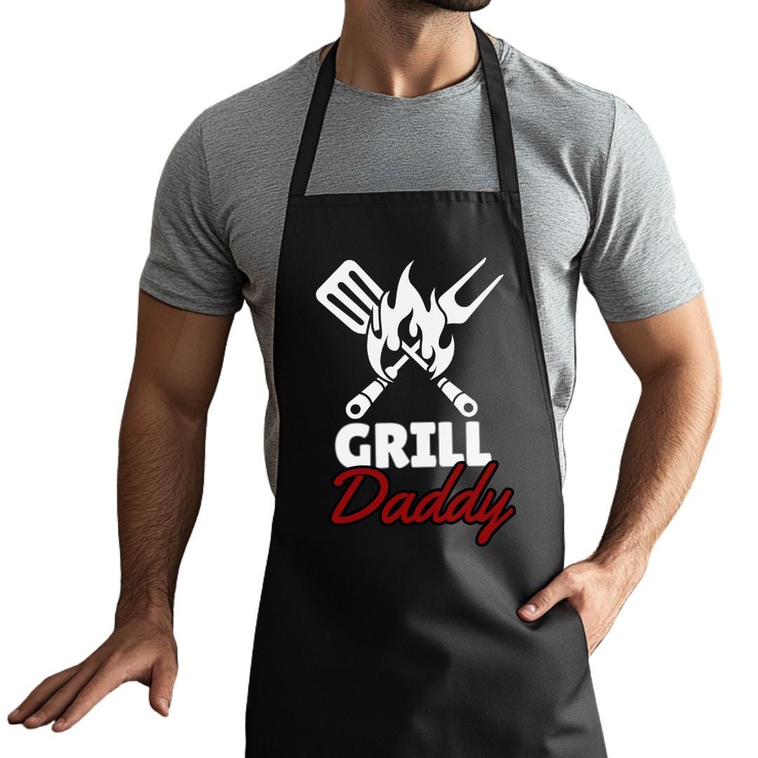 Personalized Grill Daddy Apron Custom Dad or Grandpa Gift for Dad or Grandpa Father's Day Gift Unique BBQ Apron Grilling Apparel Apron Gift