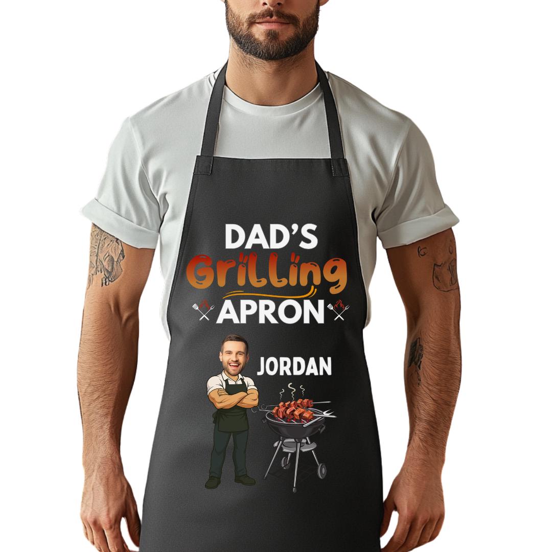 Grilling Apron for BBQ Lovers Custom Grilling Apron for Dad, Grandpa, Poppy, Papa, or Daddy Gift for Him Father's Day, Birthday, Christmas