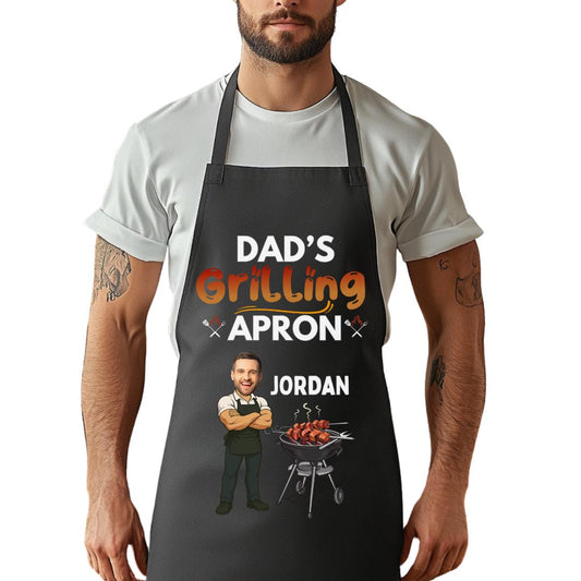 Grilling Apron for BBQ Lovers Custom Grilling Apron for Dad, Grandpa, Poppy, Papa, or Daddy Gift for Him Father's Day, Birthday, Christmas