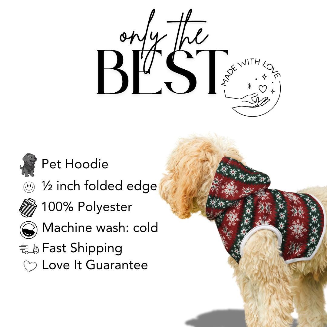 Christmas Snowflake Pet Hoodie for Dogs and Cats Festive Holiday Pet Hoodie Soft Polyester Cozy Winter Dog Hoodie Warm Christmas Pet Clothes