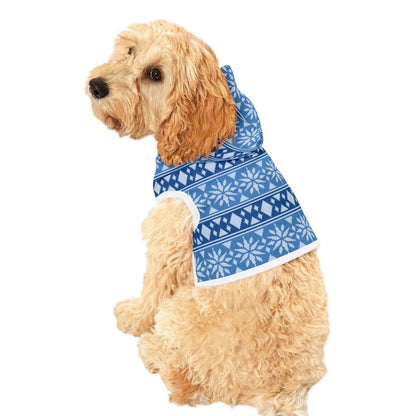 Winter Christmas Snowflake Pet Hoodie for Dogs and Cats Cozy Soft Polyester Hoodie Pet Sweater Outfit Cold-Weather Hoodie Gift for Pets