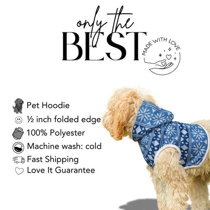 Winter Christmas Snowflake Pet Hoodie for Dogs and Cats Cozy Soft Polyester Hoodie Pet Sweater Outfit Cold-Weather Hoodie Gift for Pets