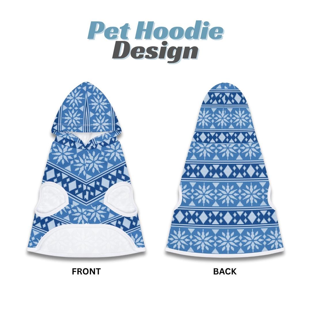 Winter Christmas Snowflake Pet Hoodie for Dogs and Cats Cozy Soft Polyester Hoodie Pet Sweater Outfit Cold-Weather Hoodie Gift for Pets