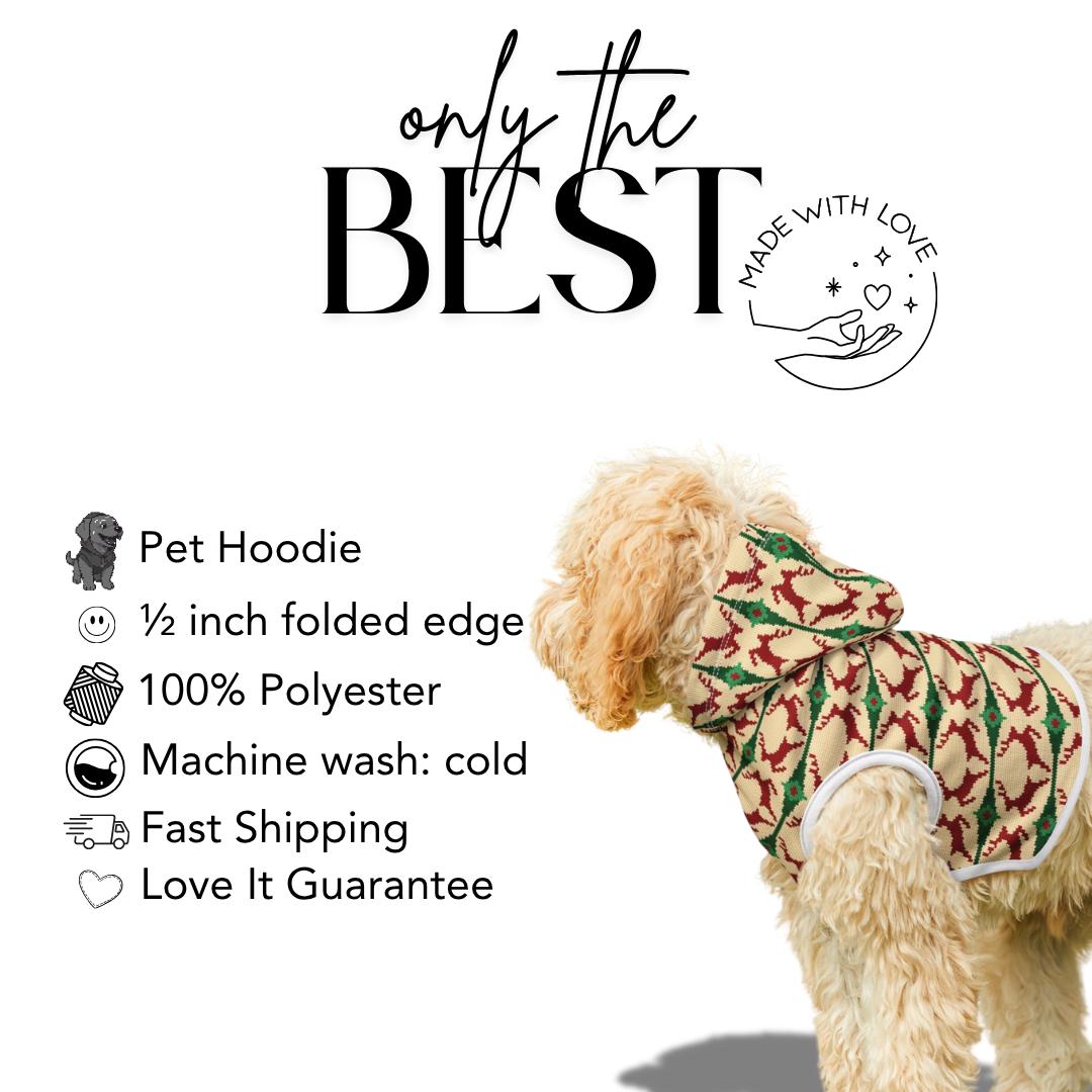 Festive Reindeer Pet Hoodie Cozy Holiday Dog and Cat Hoodie Soft Polyester Cute Christmas Pet Outfit for Winter Photos & Gift Pet Sweatshirt