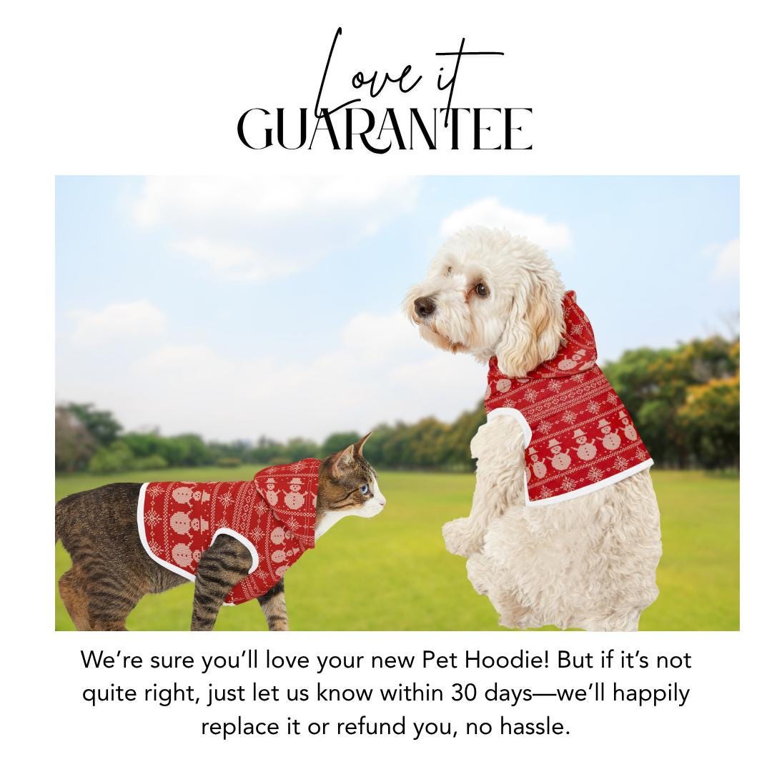 Snowman Christmas Pet Hoodie Cozy Holiday Dog & Cat Hoodie Soft Polyester Winter Snowman Pattern Pet Outfit Festive Holiday Pet Clothing