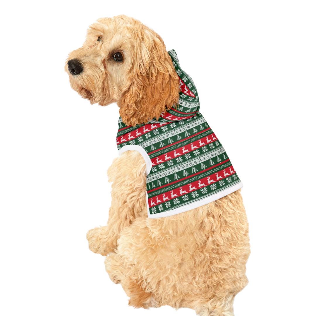 Cozy Christmas Pet Hoodie Ugly Christmas Dog and Cat Sweater Hoodie Soft Polyester Holiday Pet Outfit Festive Pet Apparel for Winter Holiday
