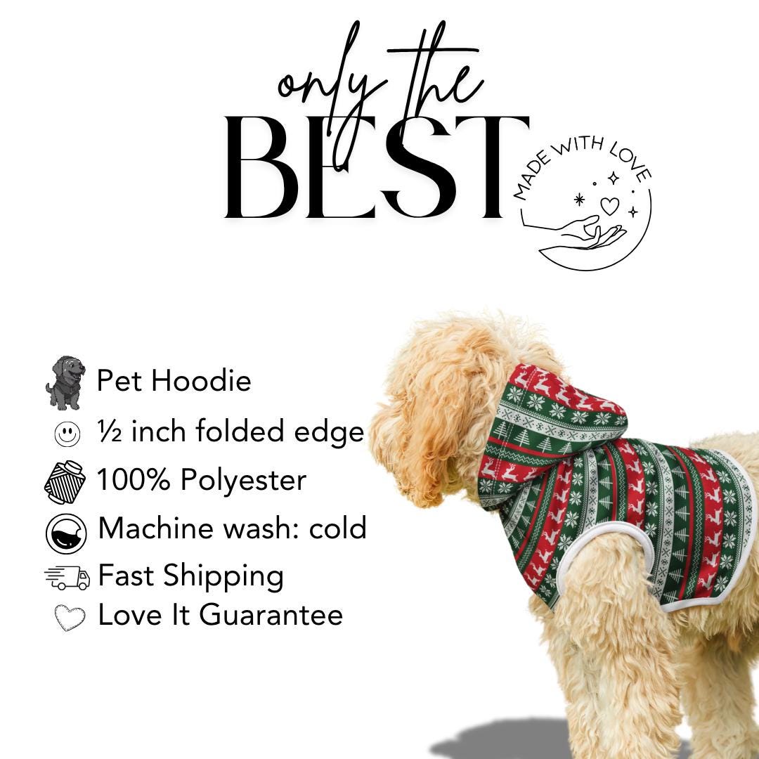 Cozy Christmas Pet Hoodie Ugly Christmas Dog and Cat Sweater Hoodie Soft Polyester Holiday Pet Outfit Festive Pet Apparel for Winter Holiday