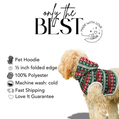 Cozy Christmas Pet Hoodie Ugly Christmas Dog and Cat Sweater Hoodie Soft Polyester Holiday Pet Outfit Festive Pet Apparel for Winter Holiday