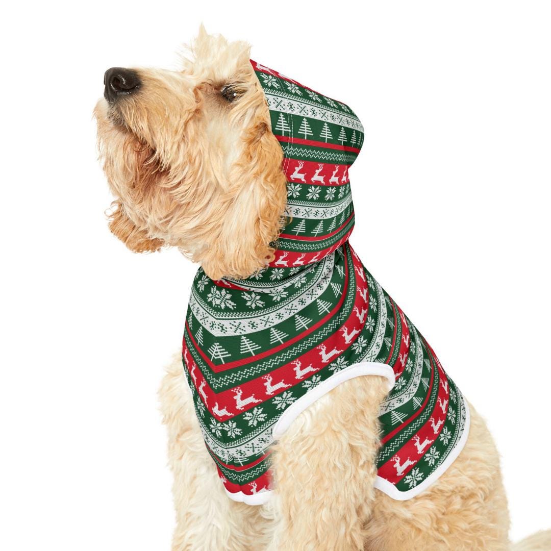 Cozy Christmas Pet Hoodie Ugly Christmas Dog and Cat Sweater Hoodie Soft Polyester Holiday Pet Outfit Festive Pet Apparel for Winter Holiday