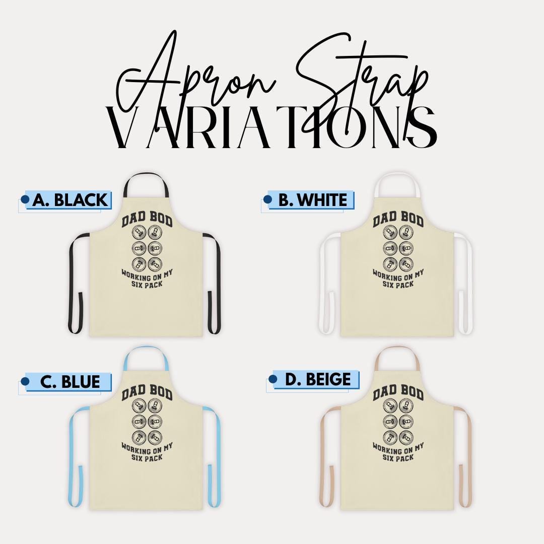 Dad Bod Apron Funny BBQ Apron for Men Working On My Six Pack Beer Can Design Gift for Fathers BBQ Grilling Apron  Father's Day Gift Idea