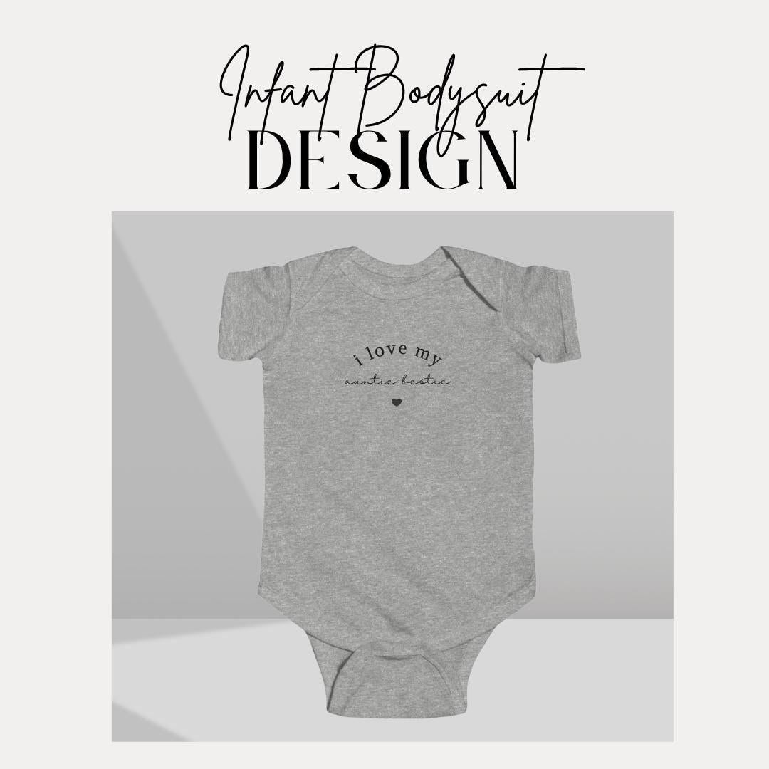 I Love My Auntie-Bestie Infant Fine Jersey Bodysuit Auntie Gift for Newborn Aunt Baby Shower Gift New Baby Gift from Aunt Cute Baby Clothes