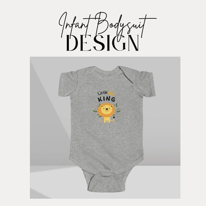Cute Infant Fine Jersey Bodysuit 'Little King' Baby Onesie Newborn Gift Baby Shower Playtime Outfit Toddler Clothing Comfy Newborn Outfit