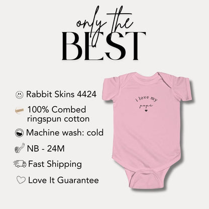 I Love My Pops Infant Fine Jersey Bodysuit Baby Shower Gift Idea Adorable Grandparent Gift Newborn Bodysuit Grandparents Day Baby Outfit
